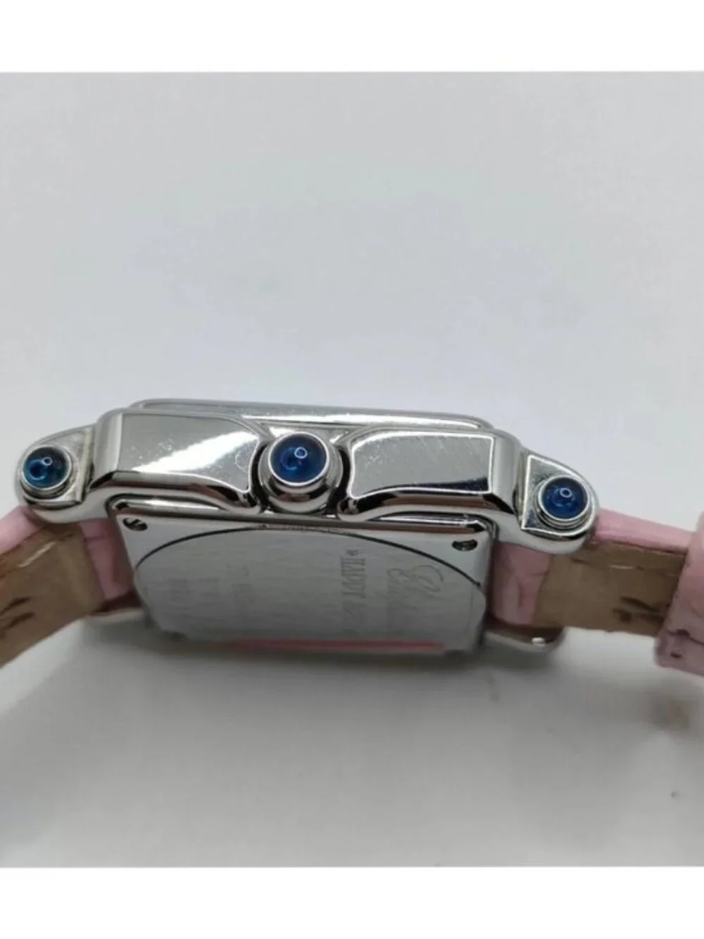 Chopard Happy Sport Square 5 Floating Diamond Pink Leather Quartz Watch